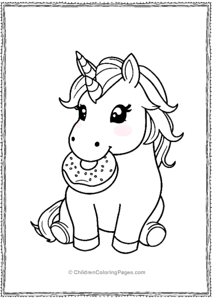 Chubby Unicorn Eating A Donut Free PDF Printable