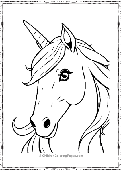 Close Up Of A Unicorn Face Free PDF Printable