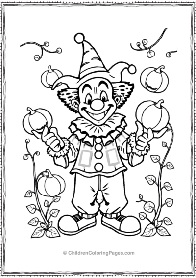 Clown-in-a-Pumpkin-Patch Free PDF Printable