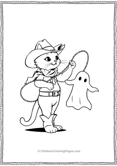 Cowboy-Cat-Lassoing-A-Ghost Free PDF Printable