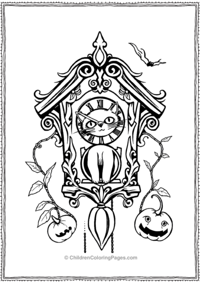 Cuckoo-Clock-Cat-Popping-Out Free PDF Printable