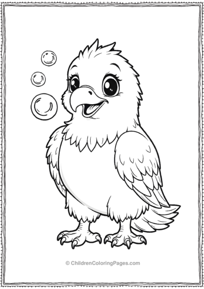 Cute-Bald-Eagle-Blowing-Bubbles Free PDF Printable