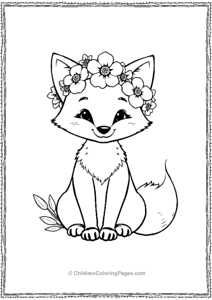 Cute Fox In A Flower Crown Free PDF Printable