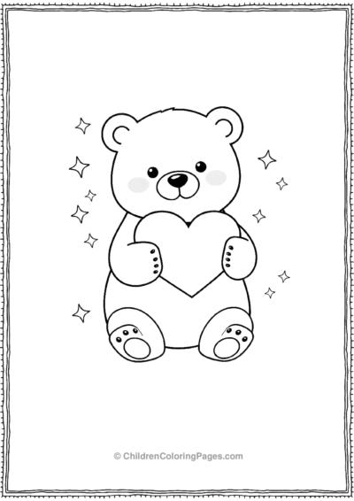 Cute-Polar-Bear-With-A-Heart Free PDF Printable