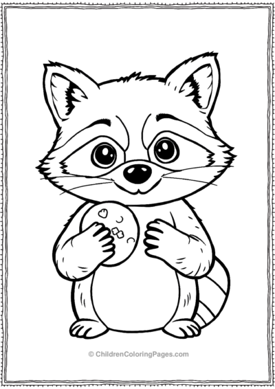 Cute-Raccoon-Holding-A-Cookie Free PDF Printable