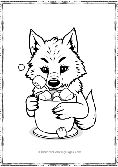 Cute-Simple-Werewolf-Sipping-On-Hot-Cocoa Free PDF Printable