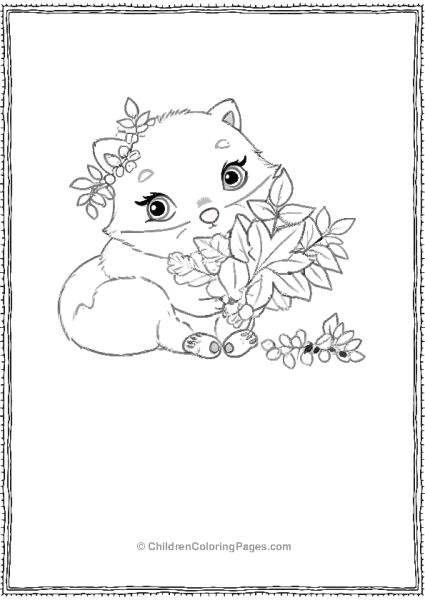 Cute White Raccoon Free PDF Printable