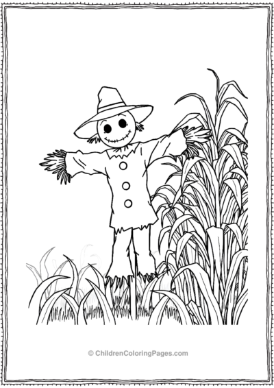 Cute-scarecrow-with-straws Free PDF Printable