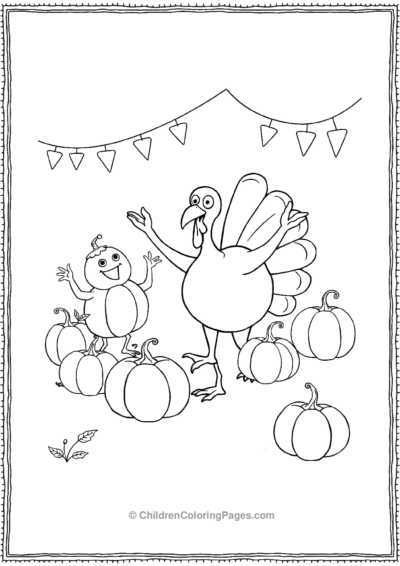 Dancing-Pumpkin-And-Turkey Free PDF Printable