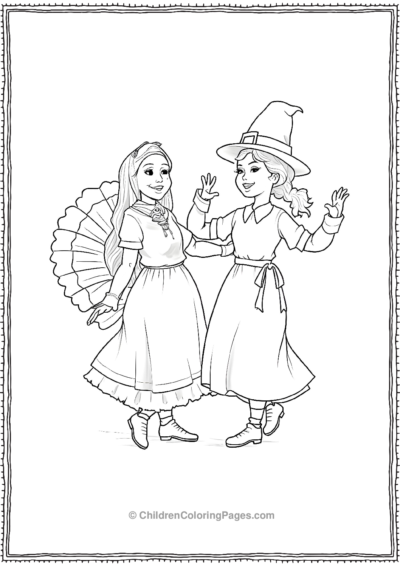 Dancing-pilgrim-girls Free PDF Printable