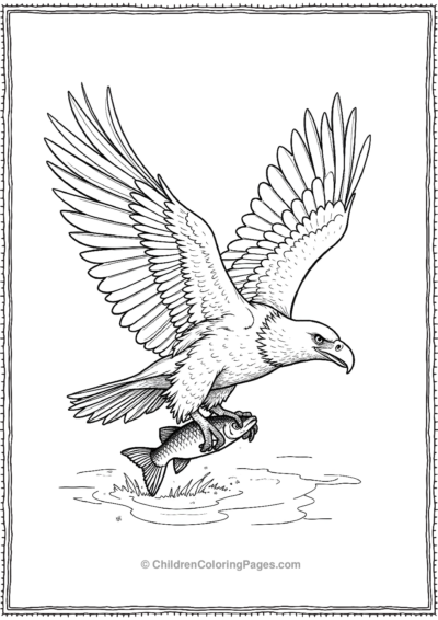 Detailed-Bald-Eagle-Holding-a-Fish-in-Its-Talons Free PDF Printable