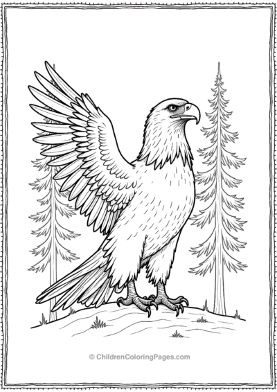 Detailed-Bald-Eagle-Standing-Proud-with-Spread-Wings Free PDF Printable