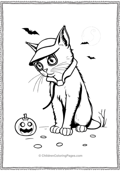 Detective-Cat-Investigating-Mysterious-Halloween- Free PDF Printable