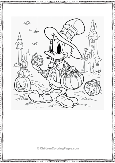 Donald As A Skeleton Free PDF Printable