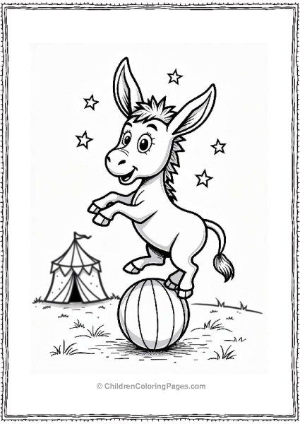 Donkey Balancing In A Circus Free PDF Printable