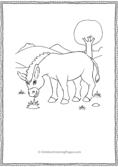 Donkey-Eating-Grass-scaled Free PDF Printable