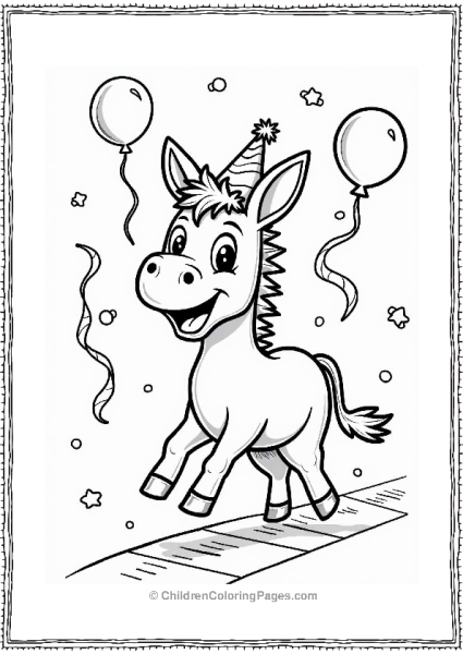 Donkey In A Festive Parade Free PDF Printable