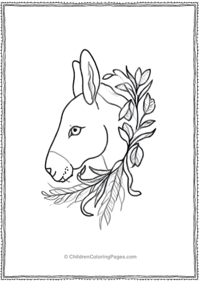 Donkey-Wearing-A-Flowral-Ring-scaled Free PDF Printable