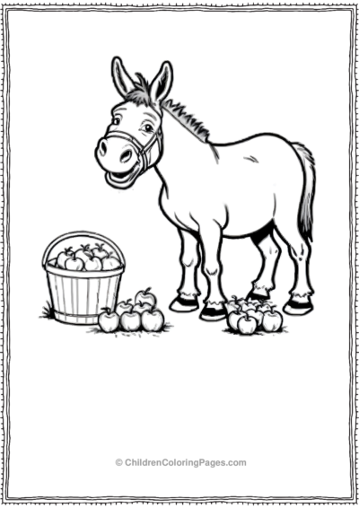 Donkey-With-A-Basket-Of-Apples-scaled Free PDF Printable