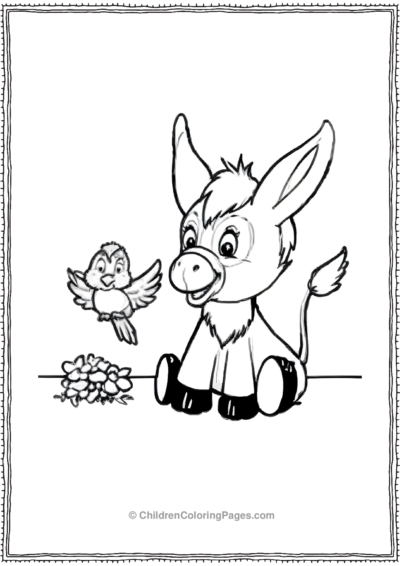 Donkey-With-A-Bird-scaled Free PDF Printable