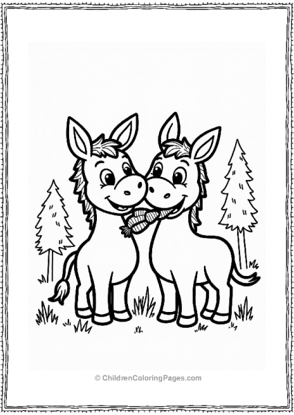 Donkeys Sharing A Snack Free PDF Printable