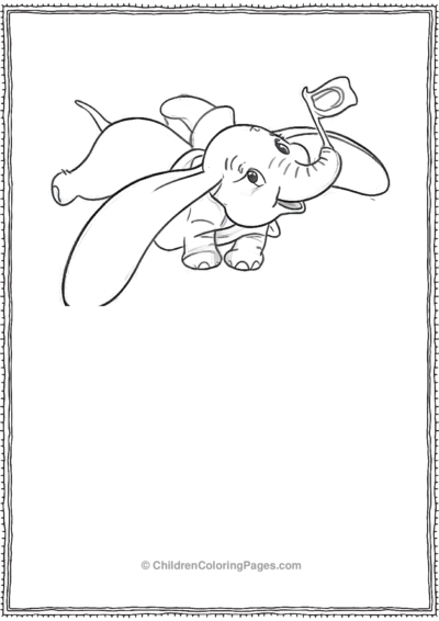 Dumbo-Flying-With-A-Flag Free PDF Printable