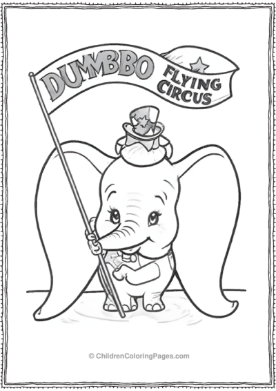 Dumbo-Holding-A-Banner Free PDF Printable