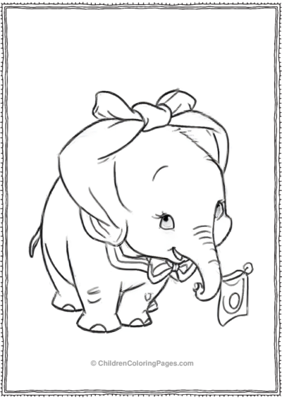 Dumbo-Holding-A-Flag Free PDF Printable