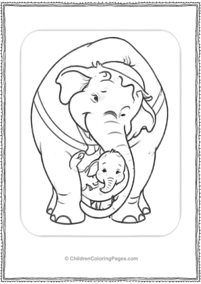 Dumbo-Playing-With-His-Mother Free PDF Printable