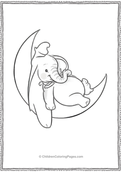 Dumbo-Relaxing-On-The-Moon Free PDF Printable