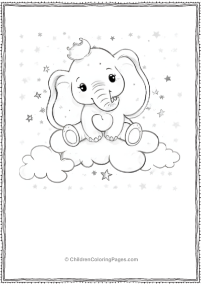 Dumbo-Sitting-On-Clouds Free PDF Printable