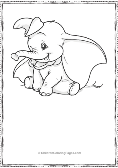 Dumbo-Sitting-On-The-Floor Free PDF Printable