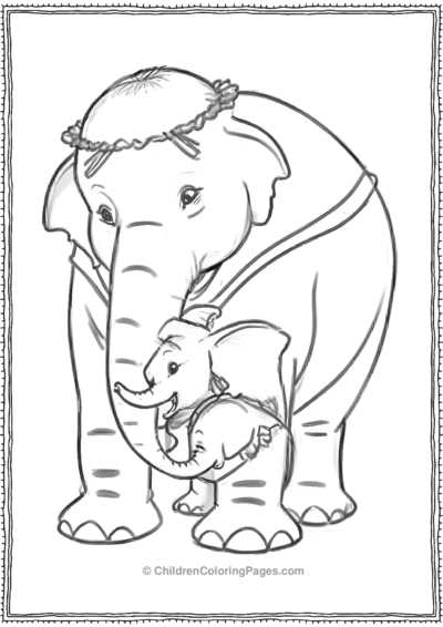 Dumbo-With-His-Mother Free PDF Printable