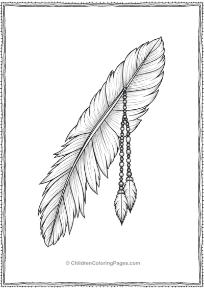 Eagle-Feather-And-Beads-Hanging-Together Free PDF Printable