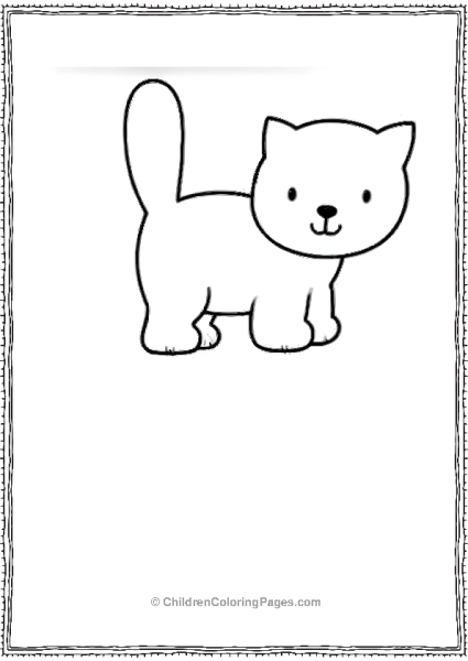 Easy To Color Cat Scaled Free PDF Printable