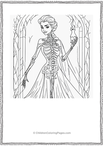 Elsa-with-a-Skeleton-Costume Free PDF Printable