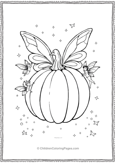 Fairies-Decorating-A-Pumpkin Free PDF Printable