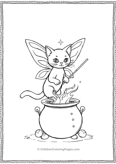 Fairy-Cat-With-Sparkly-Wings Free PDF Printable