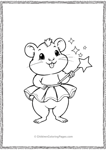 Fairy Hamster Wearing A Tutu Free PDF Printable