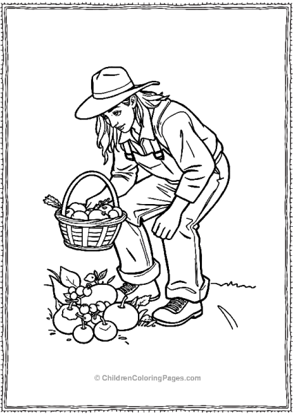 Farmer Picking Up Fruits And Vegetables Free PDF Printable