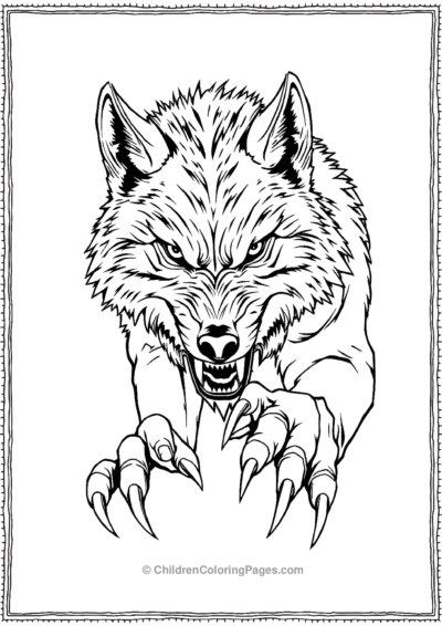 Fierce-Werewolf-Showing-Its-Sharp-Claws Free PDF Printable