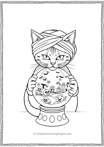 Fortune-Teller-Cat-Reading-A-Crystal-Ball-Filled Free PDF Printable