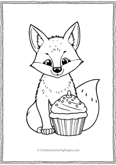 Fox-Holding-A-Cupcake Free PDF Printable