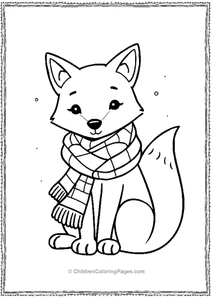 Fox Wearing A Cute Scarf Free PDF Printable