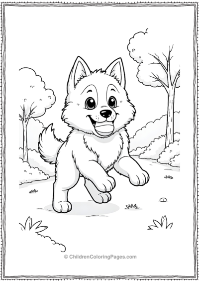 Furry-Husky-Playing-In-Park-With-A-Ball Free PDF Printable