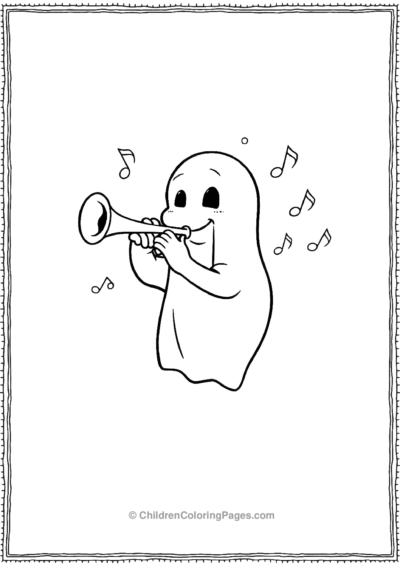 Ghost Playing A Trumpet Free PDF Printable