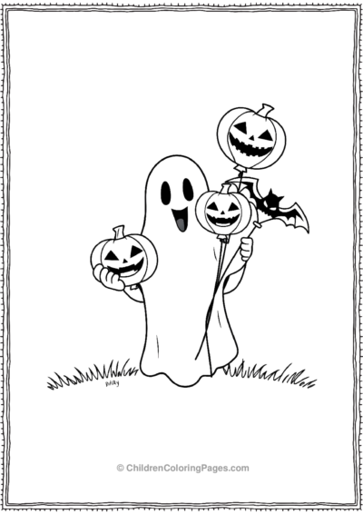 Ghost-with-Balloons Free PDF Printable