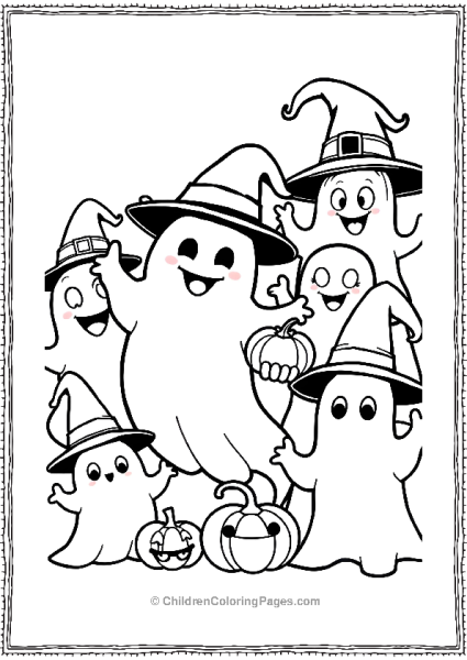 Ghosts Wearing Witch Hats Scaled Free PDF Printable