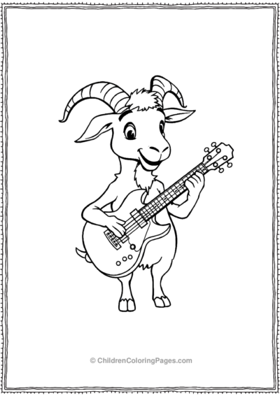 Goat-Playing-Guitar Free PDF Printable