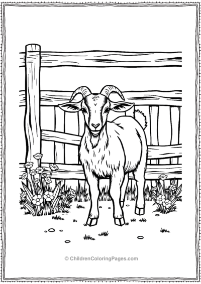 Goat-Standing-Infront-Of-A-Barn Free PDF Printable